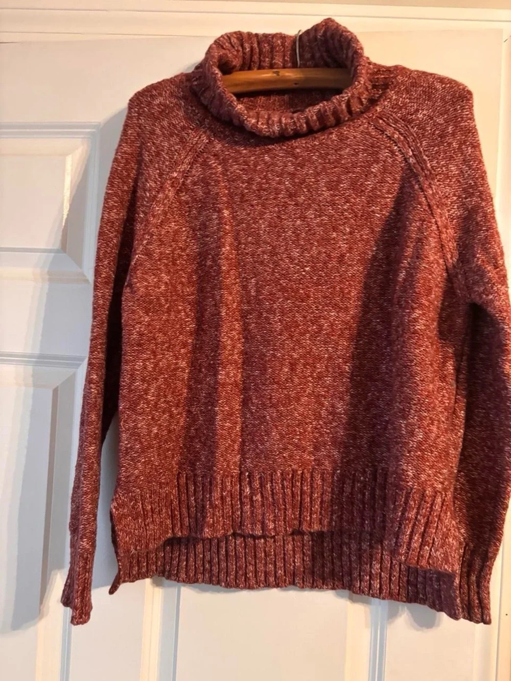 Cozy Marled Rust Turtleneck Sweater
